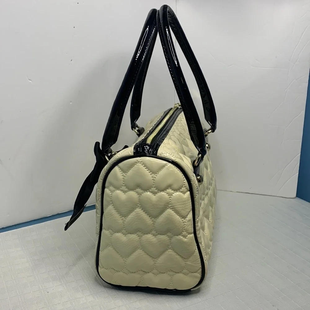 Betsey Johnson Be mine quilted hearts satchel